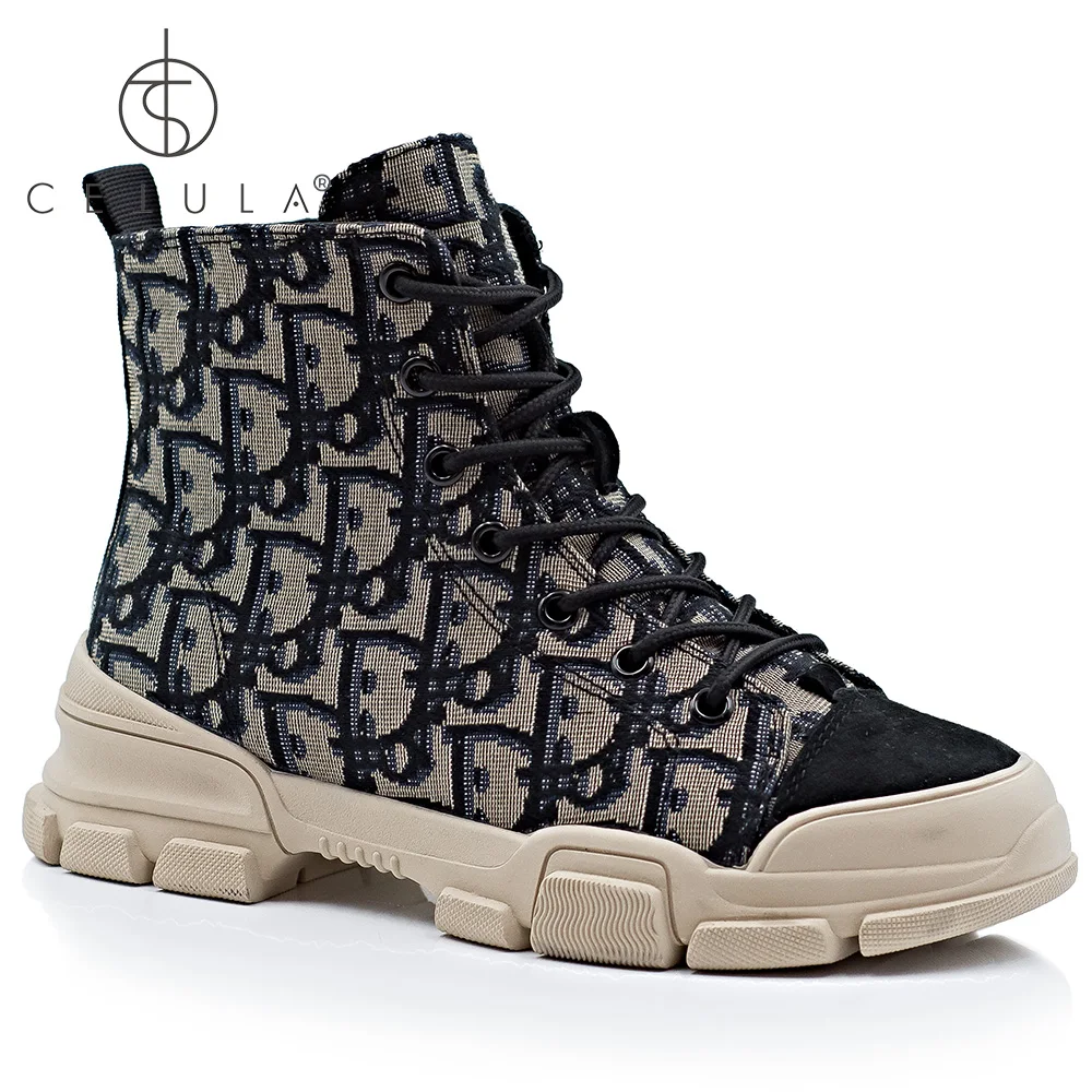 

@Cetula 2018 Spring Step Textured Jacquard Lace-up Atheleisure Women Ankle Boots/Booties ft. Suede Round Toe&Oversized Outsole