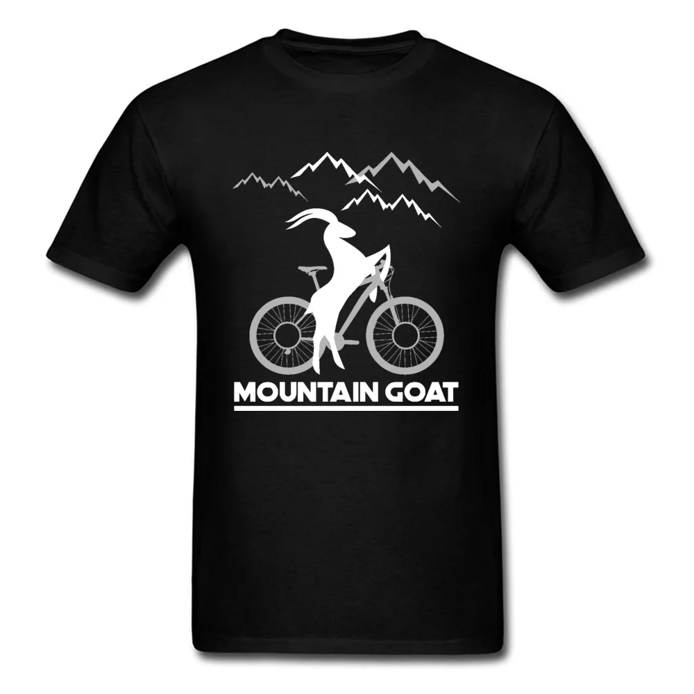 

Mountain Goat Bicycle Cycle Funny T-shirts Sheep Biker Exercise Crewneck Cotton Student T Shirt Men Short Sleeve Black Tee-Shirt