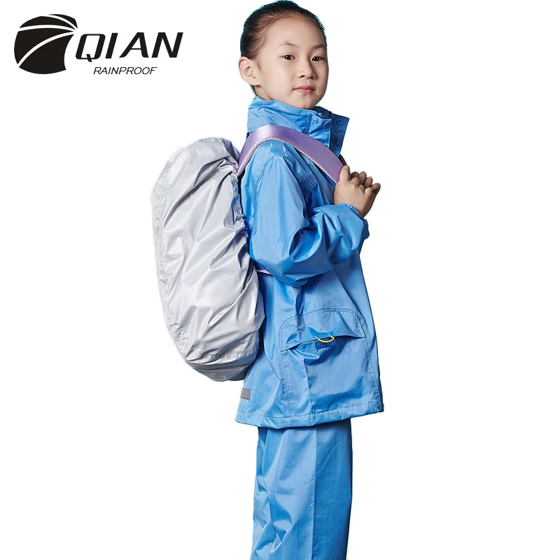 Children/'s raincoat girl soft waterproof Hooded waterproof Long