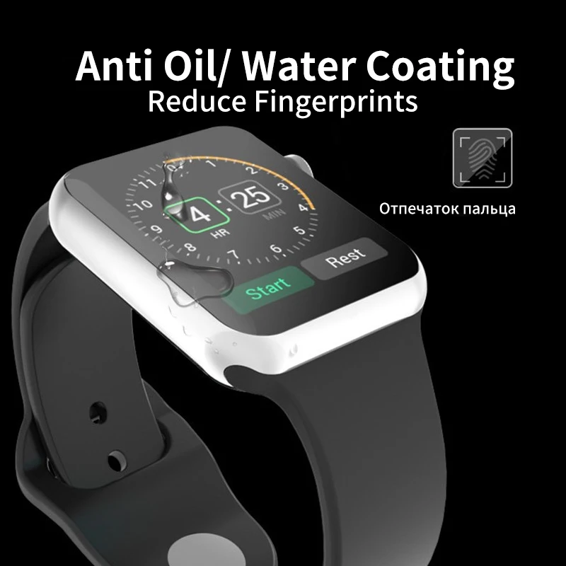 Full Glue Waterproof Full Cover Screen Curved Tempered Glass Film Screen Protector for Apple I Watch Series 1 2 3 38mm 42mm