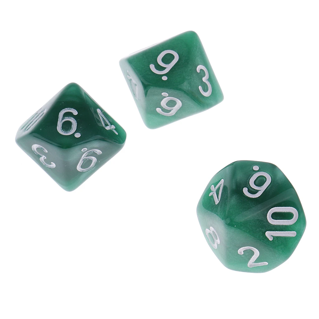 50 Pcs Plastic 10-sided Dices D10 Set for Party Pub Casino Board Game Party Gaming Dices Party Couples Families Game