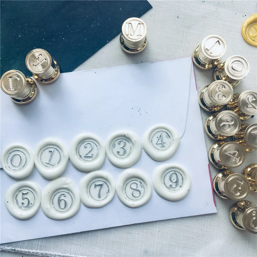 

1.2cm small size number 0-9 Brass Head Wax Stamps Sealing Wax Stamp Wedding Invitation Stamps Christmas Card Wax Seal Stamp