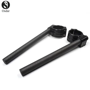 

Universal Handlebar Racing Carbon Fiber CNC 33/35/37/41/43/45/46/52/53/54/50mm Clip On Ons Fork Handle Bar Moto Twill/Matte
