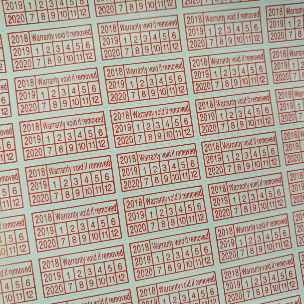 20*10mm Fragile Label sticker Month Year Warranty Sticker Red Colour 550 pcs 