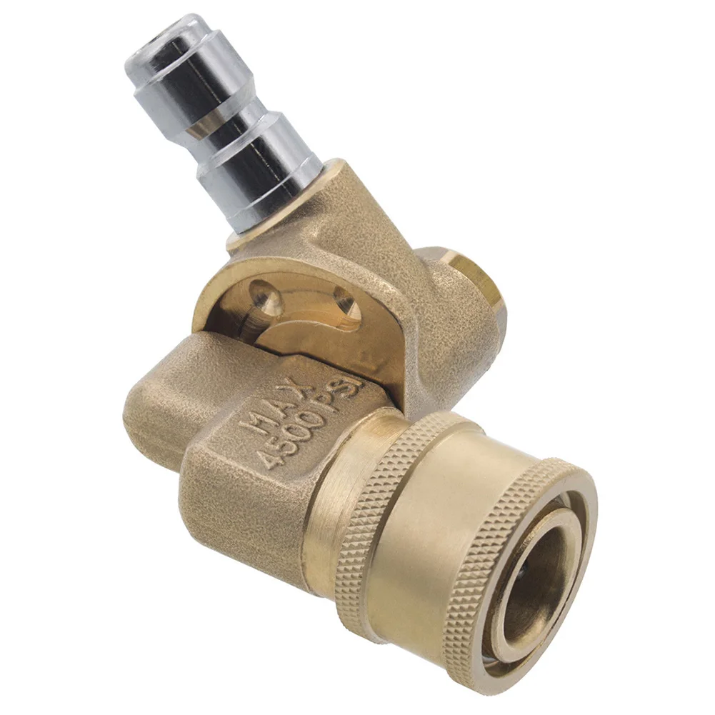 

1/4 Inch 90 Degree Pressure Washer Quick Connect Pivot Coupler 5 Spray Nozzle Tips 4500PSI SLC88