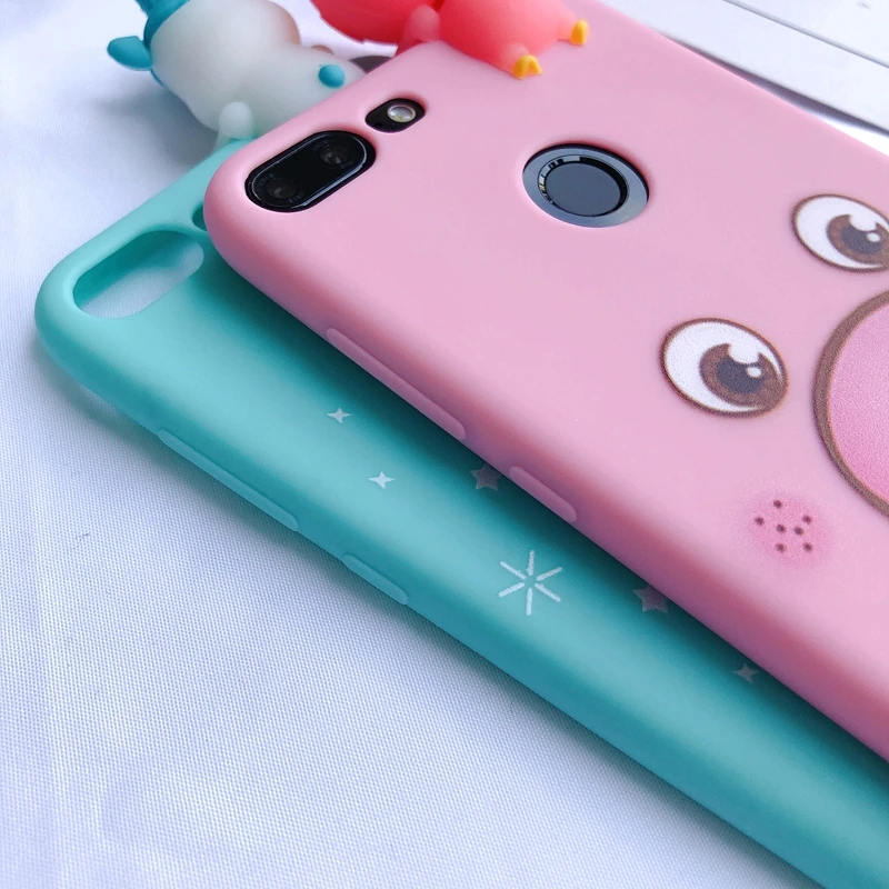 Y5 Y6 Y7 Prime 3D чехол для etui huawei Y7 Prime чехол Kawaii Медведь Единорог для Funda huawei Y5 Y6 Y7 Prime чехол