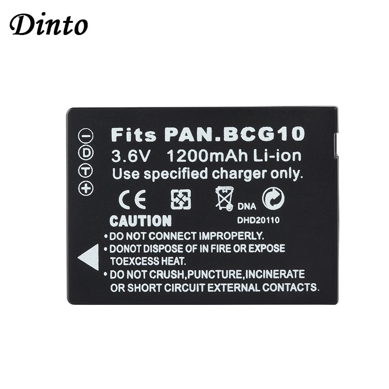 DINTO 1pc 1200mAh DMW-BCG10 DMWBCG10 akumulator litowo-jonowy baterii aparatu opakowanie dla Panasonic Lumix DMC-3D1 TZ7 TZ8 TZ10 DMW BCG10 BCG10E