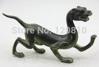 

Chinese Folk Refined 100% Pure Brass Copper Bronze White Tiger Statue Statuary