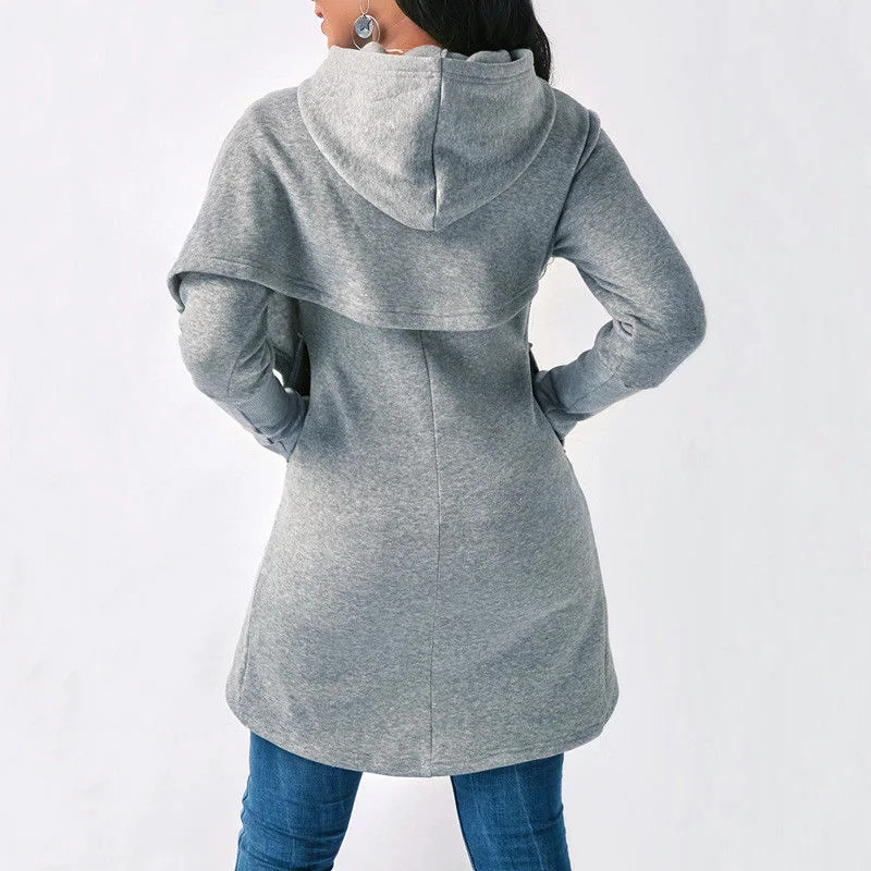 Women Hoodies Sweatshirt Kpop Solid Long Sleeve Cloak Hoody Ladies Womens Sweatshirt sudadera mujer