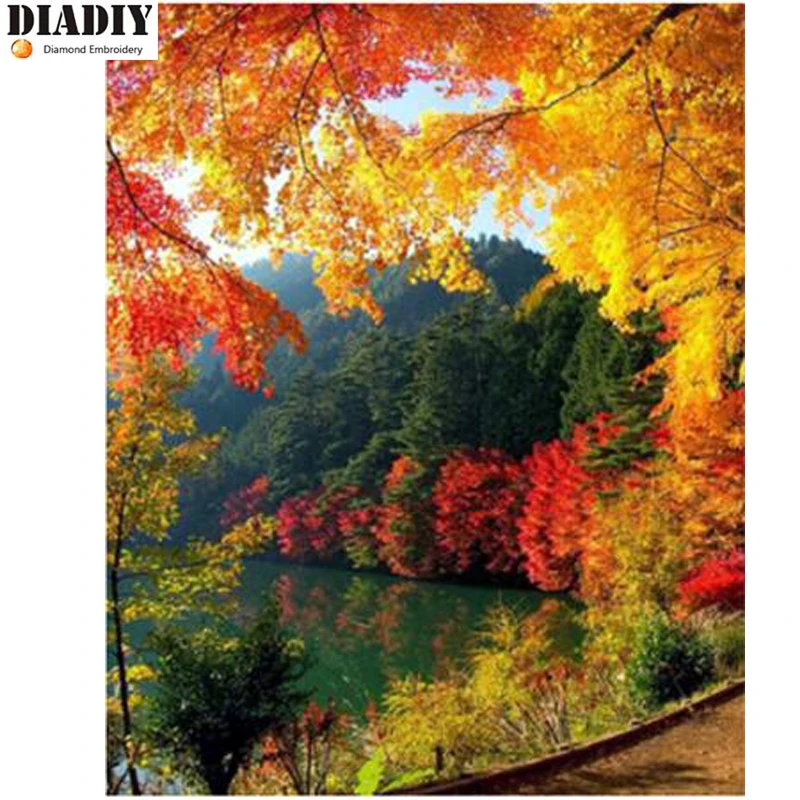 

Diy 5D Diamond Painting Autumn Full square&round Diamond Mosaic Picture Diamond Embroidery Landscape Pattern Rhinestones