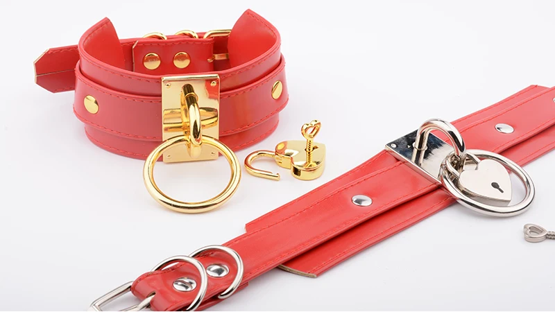 Charm Women Red Lolita Oversized Customized Handmade Necklace Leather Silver O Round With Lockable Heart Pendant Kawaii Collares 11