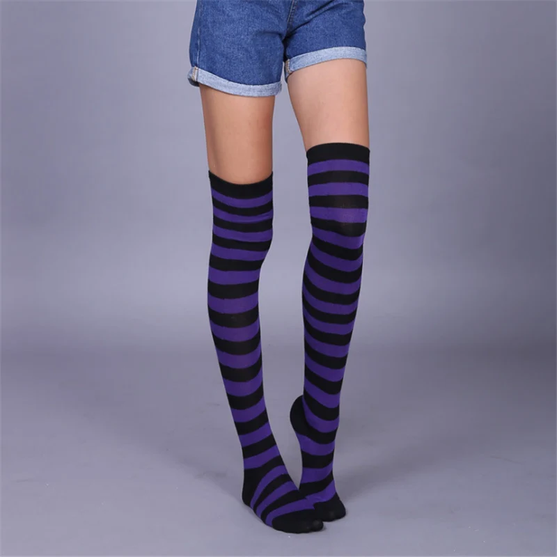 Knee Socks Girl Women Sexy Slim Striped Long Socks Autumn Christmas Halloween Easter Ball Party Costume Knee High Socks Women - Цвет: 51031