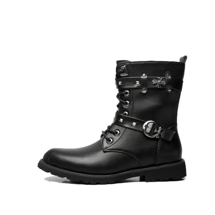 meados de bezerro botas de combate militar