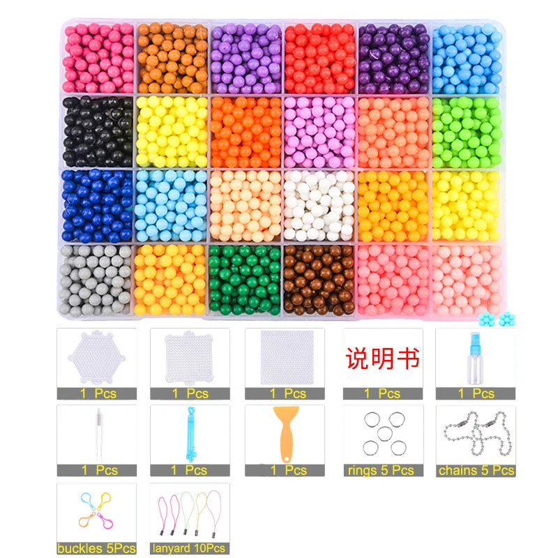 

3200pcs Pegboard aqua beads toys for children girls gift aquabeads orbits needlework creativity diy arts and crafts for kids new