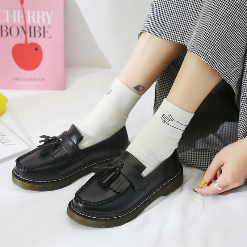 Косплэй с круглой головкой японская школьная форма для японской средней школы, туфли в Стиле Лолита в студенческом стиле для студентов в Корейском стиле Harajuku Стиль новая кисточка Винтаж обувь в стиле «лолита»