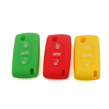 

3 Button Silicone Car Key Cover Case For Peugeot Citroen Remote Fob Protector