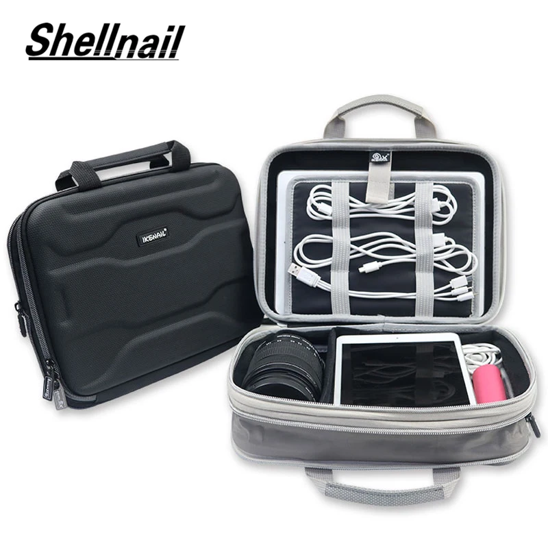 

Shellnail Capacity Expansion Electronics Travel Camera Lens Storage Bag For USB Cable Charging Accessories For IPad Mini/ Pro