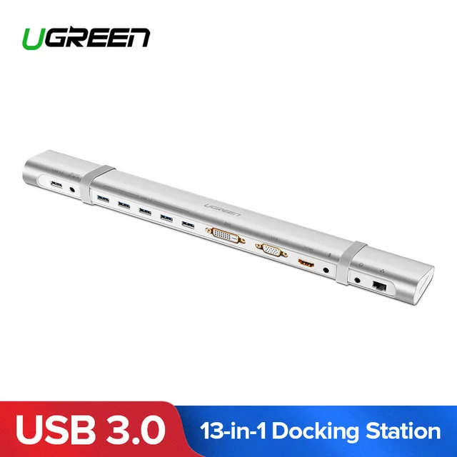 Best Offers Ugreen Multi All-in-1 USB 3.0 to HDMI DVI VGA Video Audio Converter Adapter USB HUB with SD/TF Card Reader USB Ethernet Adapter