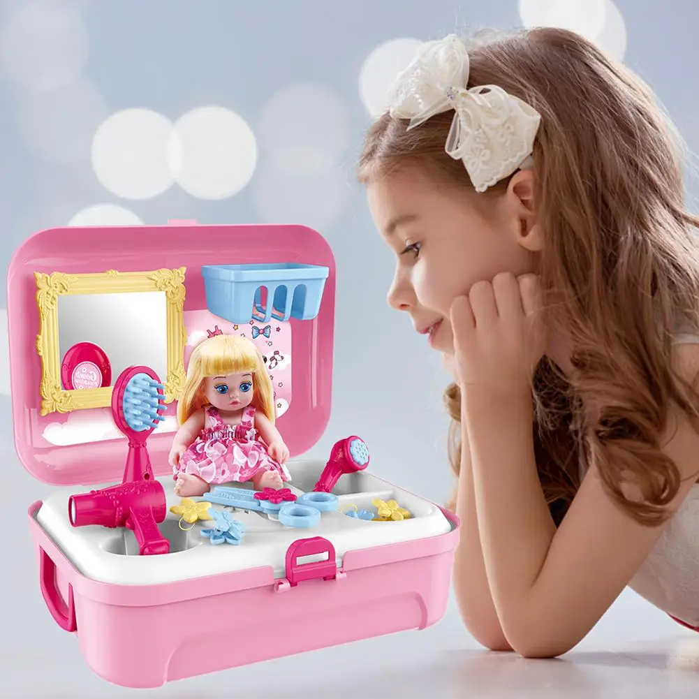 Дети Моделирование игрушка набор ребенок комод косметический Наряжаться девушка дом Макияж игрушка игры, игрушки для детей, для девочек