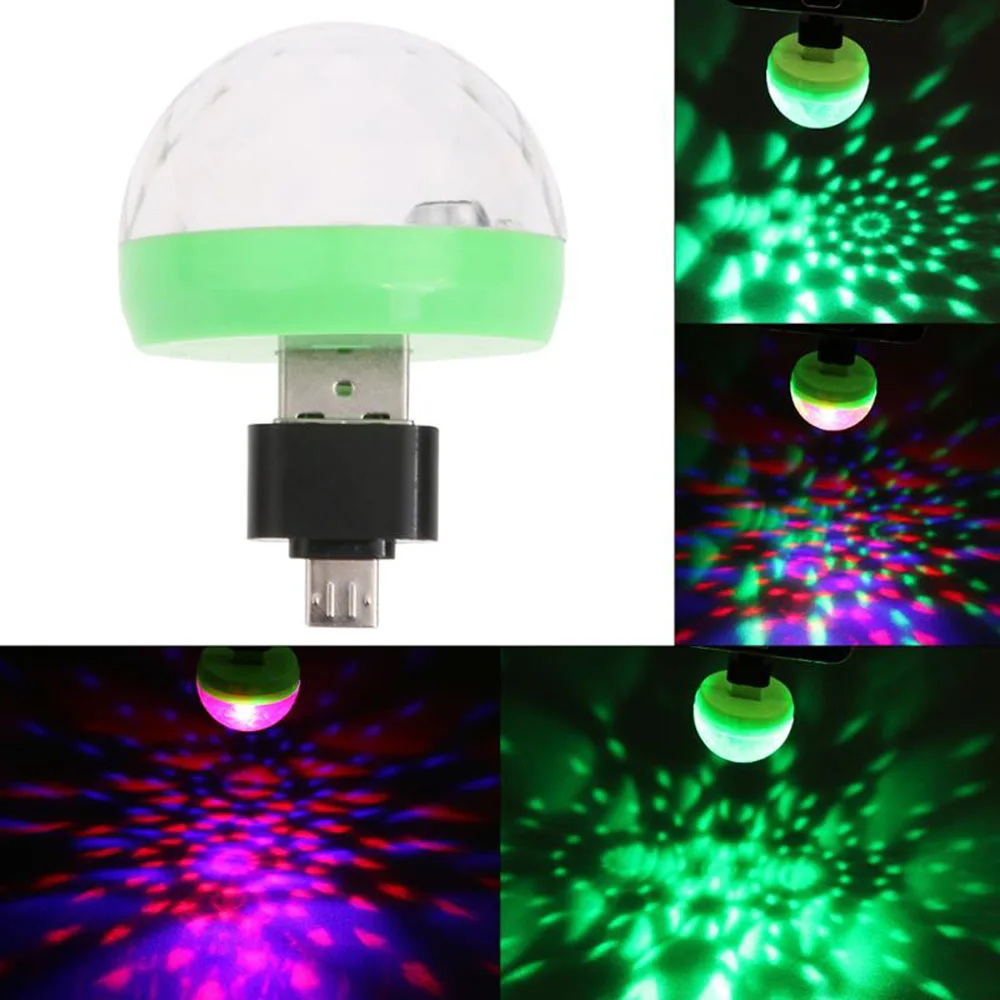 مصغرة USB مصباح LED قرصي المحمولة الأسرة حزب السحرية الكرة ضوء المرحلة ديسكو نادي الملونة تأثير مصباح منصة للهاتف المحمول