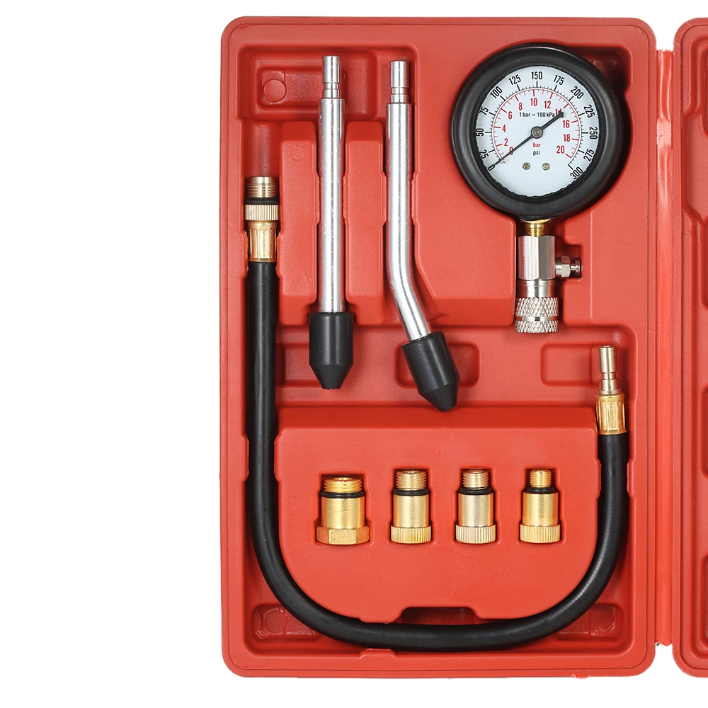Gasoline Engine Compression Tester 8 Pcs Spark Plug Cylinder