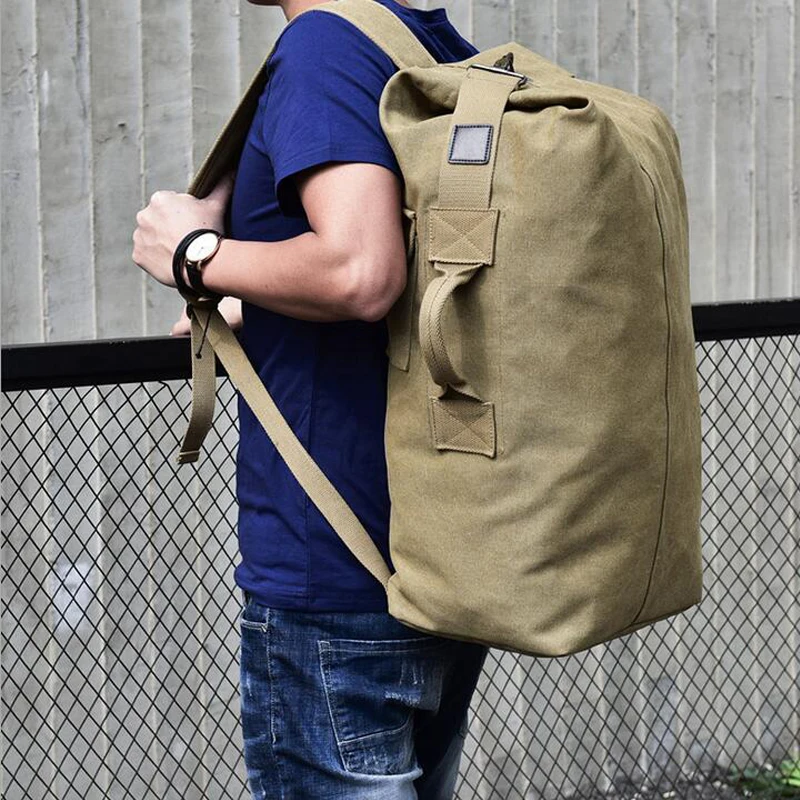  Military Tactical Backpack Male Multifunctional Canvas Backpacks Large Capacity Bucket Sport Army B