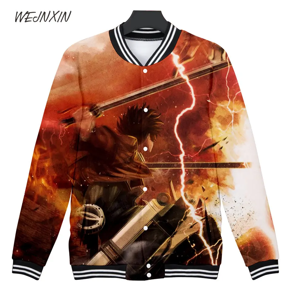 WEJNXIN Cool Attack On Titan 3D Designs Hoodies & Sweatshirts For Men Women Unisex V-Neck Baseball Uniform Streetwear Clothes