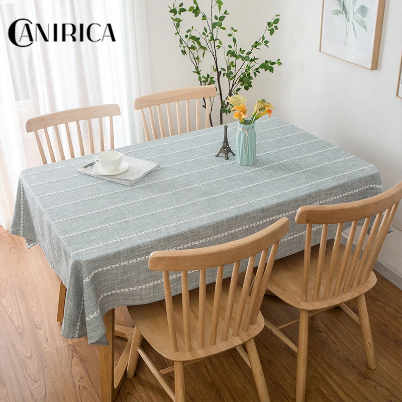  CANIRICA Tablecloth Linen Table Cloth Waterproof Dining Table Cover Rectangular Kitchen Home Decora