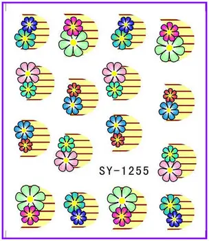 

6 PACK/ LOT GLITTER WATER DECAL NAIL STICKER FLOWER EPIPHYLLUM FORGET-ME-NOT SY1251-1256