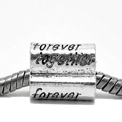 3 sided Forever Together Bead Charm Spacer For Snake Chain Charm Bracelet
