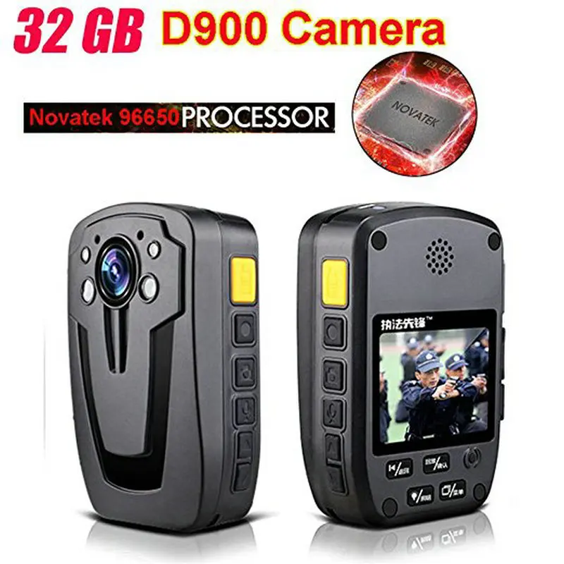 D900 Novatek 96650 32 Гб Full HD 1080P полицейская видеокамера с отворотом на лацкане