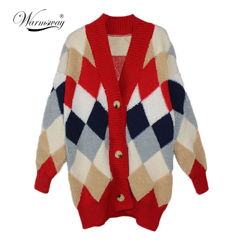 Warmsway 2018 Women thicken Cardigans Autumn Winter Open Stitch Poncho Knitting Sweater Christmas Oversized Jacket Coat C-152