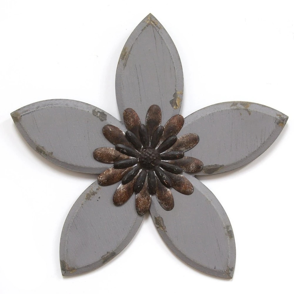 Rustic, Grey Antique Flower Wall Decor