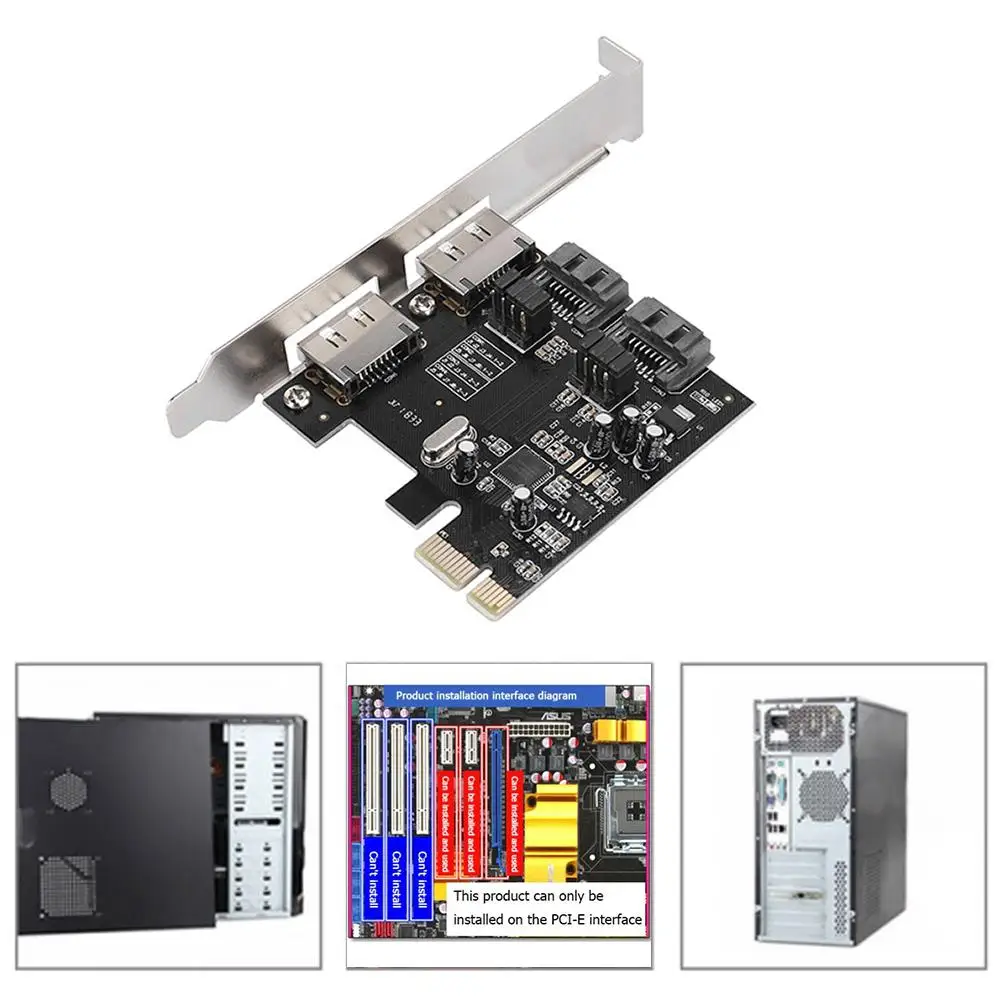 PCI 4-порт Sata/ESATA 3,0 Riser Card ASM1061 SATA 3,0 PCI для Esata/Sata