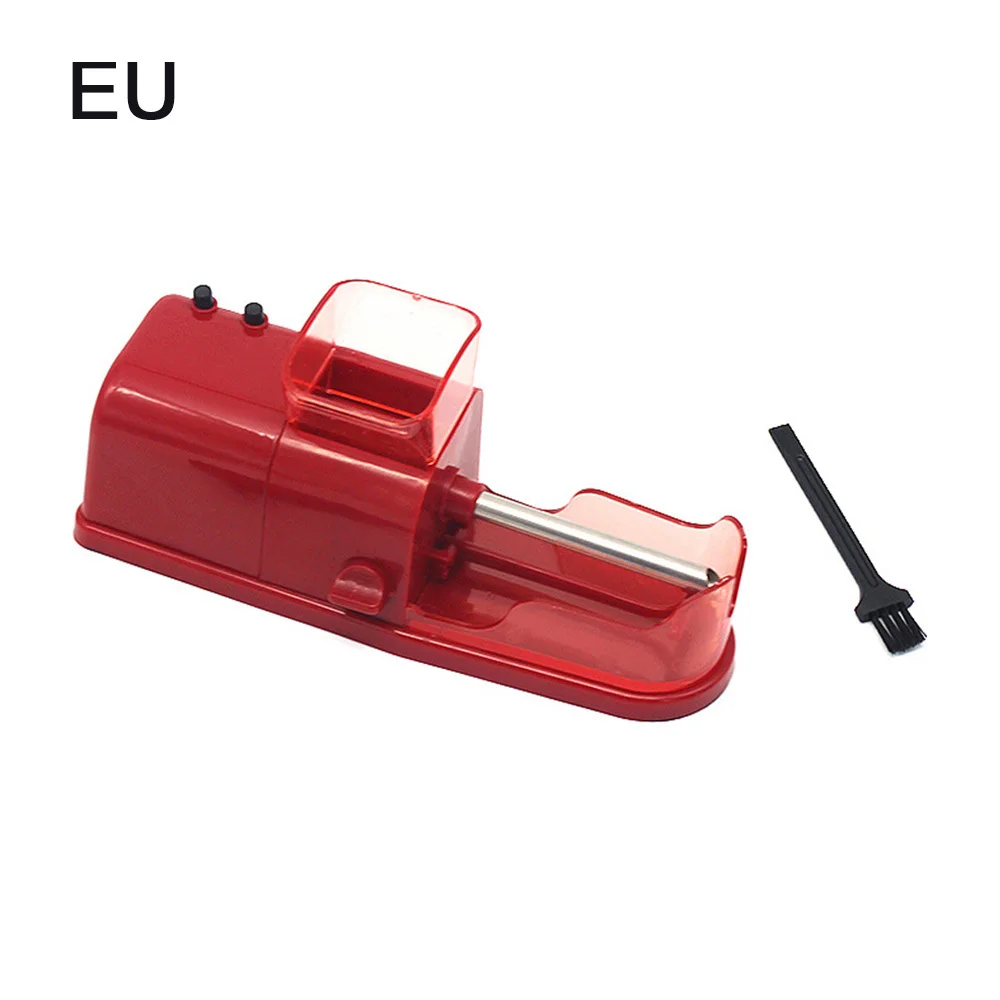 1pc Electric Easy Automatic Cigarette Rolling Machine Injector with Function Credibility Adapter Tobacco Maker Roller - Цвет: EU red