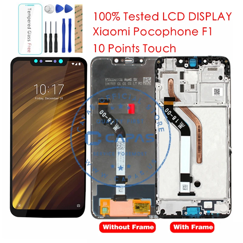 ЖК дисплей с рамкой и сенсорным экраном для Xiaomi Pocophone F1 10 дюймов|Экраны мобильных