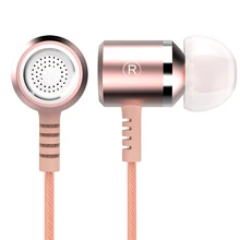 Rose Gold Earphone Head phone Original Brand Stereo Bass 3.5mm Quality Metal Earphones For Samsung iphone Xiaomi MP3 Auriculares