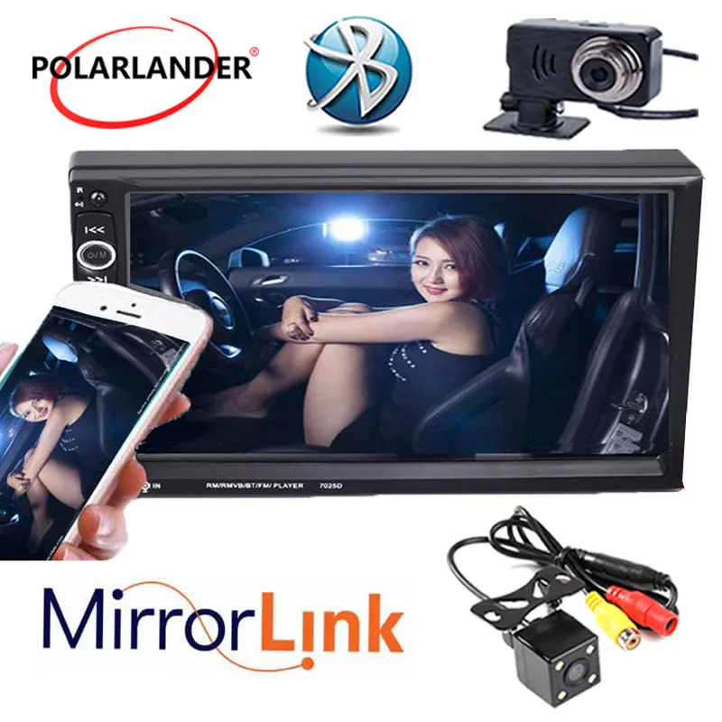2 DIN автомобильное радио Зеркало Ссылка для телефона Android Bluetooth Сенсорный экран с