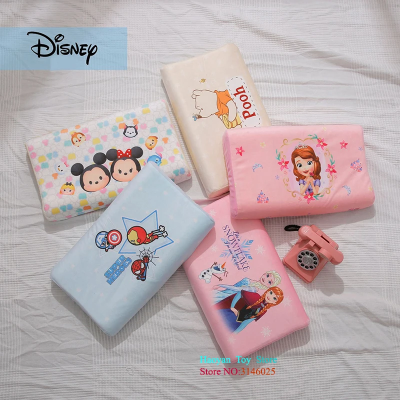 

Disney Baby Safe Pillow Breath Cotton Emulsion Neck Protection Pillow 1PCS Mickey Minnie Princess Decorative Pillow 27X44CM