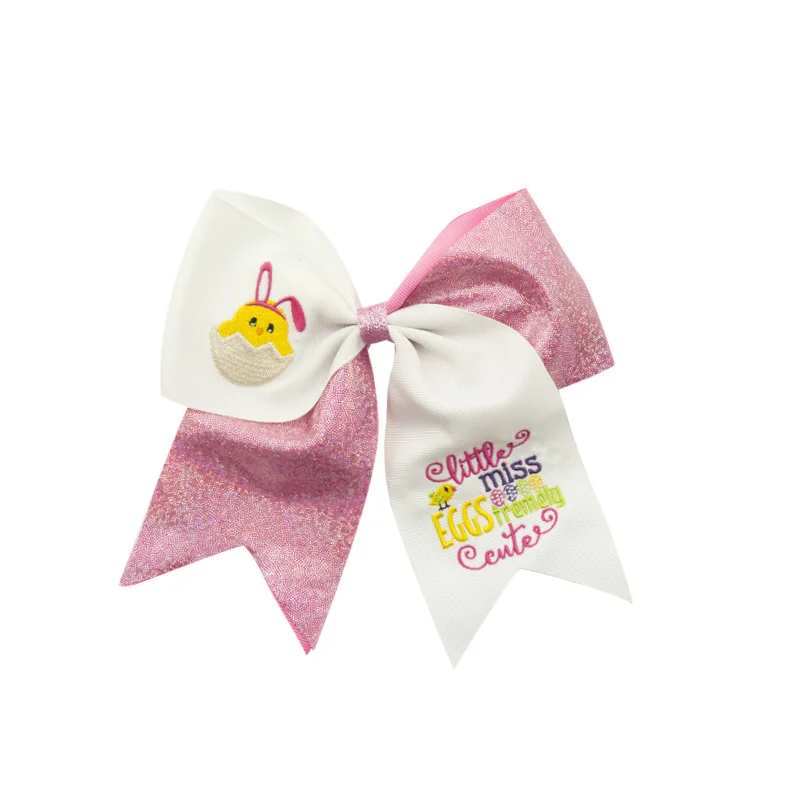 

Adogirl 6pcs 7" Custom Cartoon Embroidery Sparkling Ribbon Hairgrips School Girls Unicorn Party Hair Bows Hair Accessories