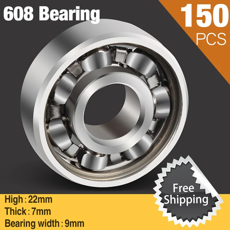 

150pcs Ball 608 Bearing For Finger Top Spinner Toys Hand Spinner Triangle Fidget Spiner Anti Stress Gift Toys Figit Spin Present