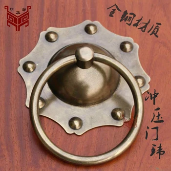 

Chinese antique wood door handle door handle door glass copper lion head door knocker brass copper handle