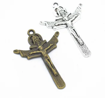 

20pcs Fine double cross crucifix Charms 4g Antique silver bronze Fit Handmade earrings bracelet necklace Children's day gift