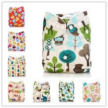 Washable Baby Cloth Diaper Cover Waterproof Cartoon Owl Baby Diapers Reusable Cloth Nappy Suit 0-2years 3-15kg