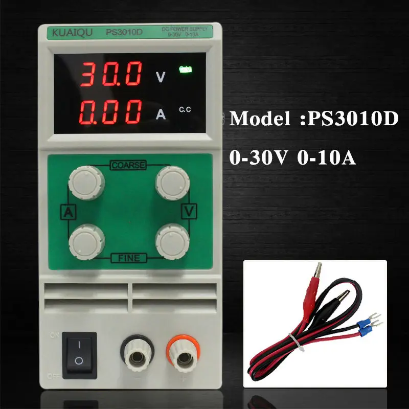 

PS 3010D Adjustable 3 Digital DC Power Supply Switch Laboratory 30V 10A Single Regulator Mini Input Voltage AC 110V/220V/50/60Hz