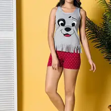 Siyah inci Lady/костюм с шортами из хлопка и лайкры 19101536