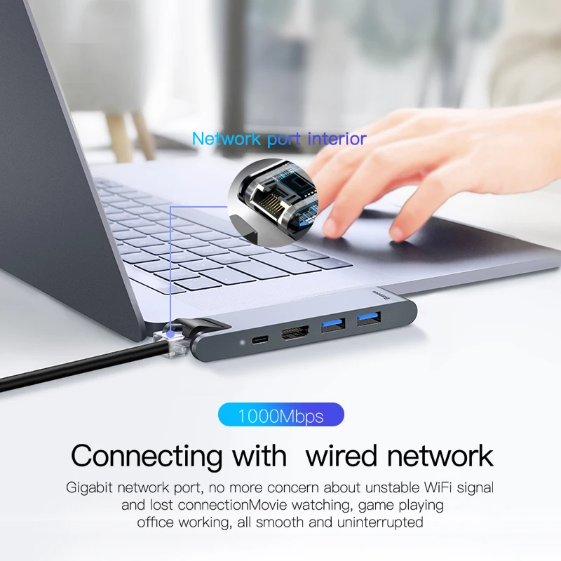 USB хаб Baseus Type C RJ45 HDMI для MacBook Pro Air|USB-хабы| |