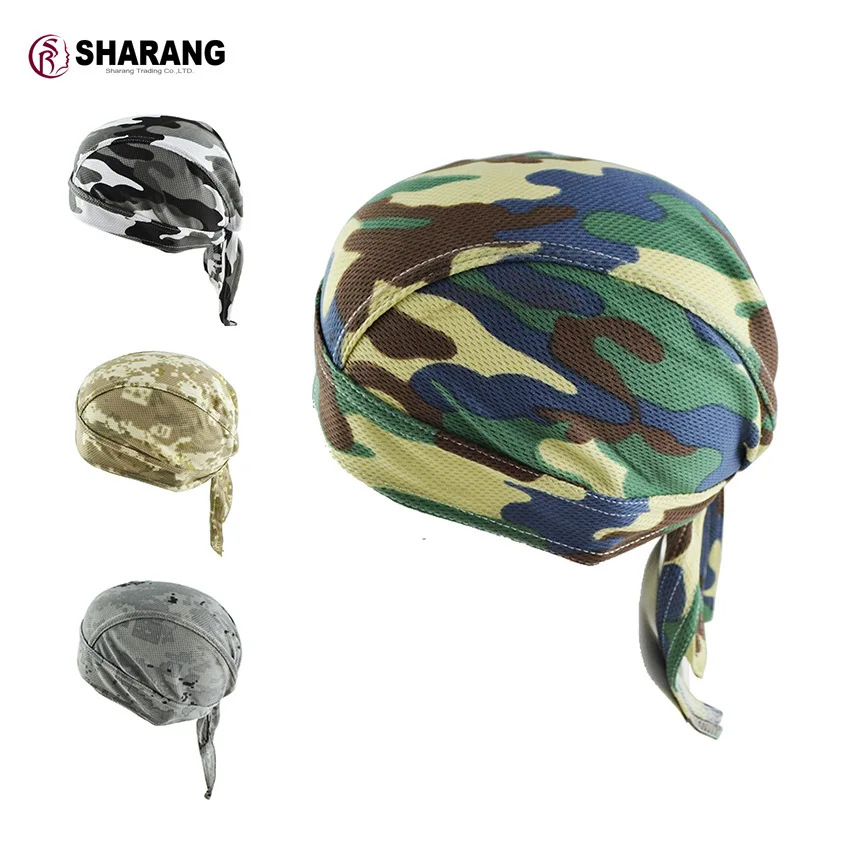 

Cool Breathable Camouflage Pirate Hat Mesh Fabric Long Tail Hat Hip Hop Riding Helmet