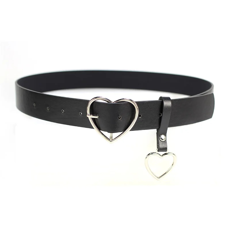 

Gold Heart Belt Harajuku PU Leather Belts for Women Metal Buckle Waistband Wedding Party Dress Jeans Decor For Ladies Belt Punk