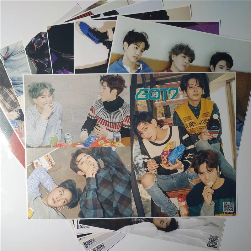 

8*(42x29cm)NEW GOT7 Posters Wall Stickers Gift GOT 7 team